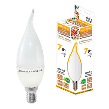 Лампа светодиодная TDM WFС37-7 Вт-230 В-4000 К–E14 Народная - Светильники - Лампы - Магазин электрооборудования для дома ТурбоВольт